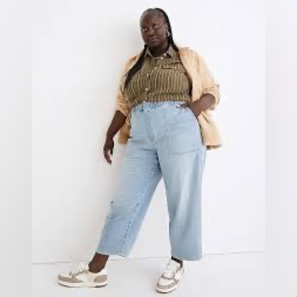 Madewell Plus Pull-On Relaxed Jeans in Bellview Wash size 1x
